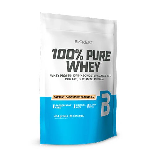 100 Pure Whey Protein Pulver Caramel Cappuccino 454 Gram